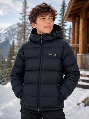 Marmot Kids Guides Down Hooded L 700 Fill Puffer Winter Ski Jacket kids gorpcore
